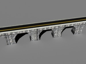 low poly road bridge 3D Model