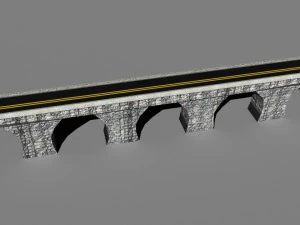 low poly road bridge 3D Model