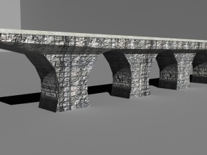 low poly road bridge 3D Model