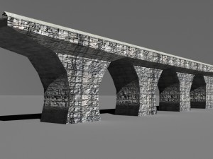 low poly road bridge 3D Model