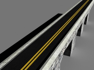 low poly road bridge 3D Model