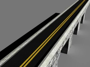 low poly road bridge 3D Model