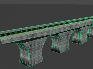 low poly road bridge 3D Model