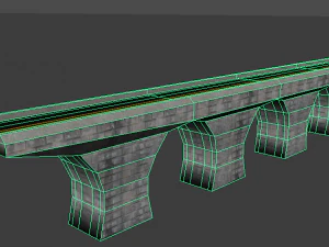 low poly road bridge 3D Model