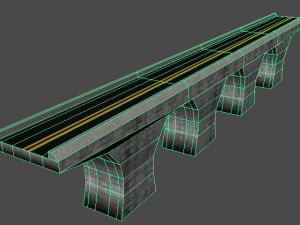 low poly road bridge 3D Model