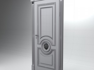 classical door with mascaron lion 3D Model