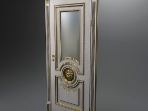 classical door with mascaron lion 3D Model
