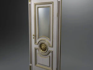 마스카론 사자가 있는 클래식 문 3D 모델