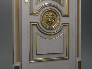 classical door with mascaron lion 3D Model