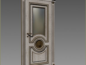 classical door with mascaron lion 3D Model