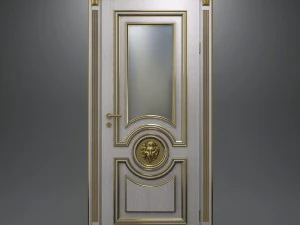 마스카론 사자가 있는 클래식 문 3D 모델