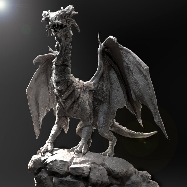 dragon sculpt zbrush hd Modello 3D .c4d .max .obj .3ds .fbx .stl .blend 