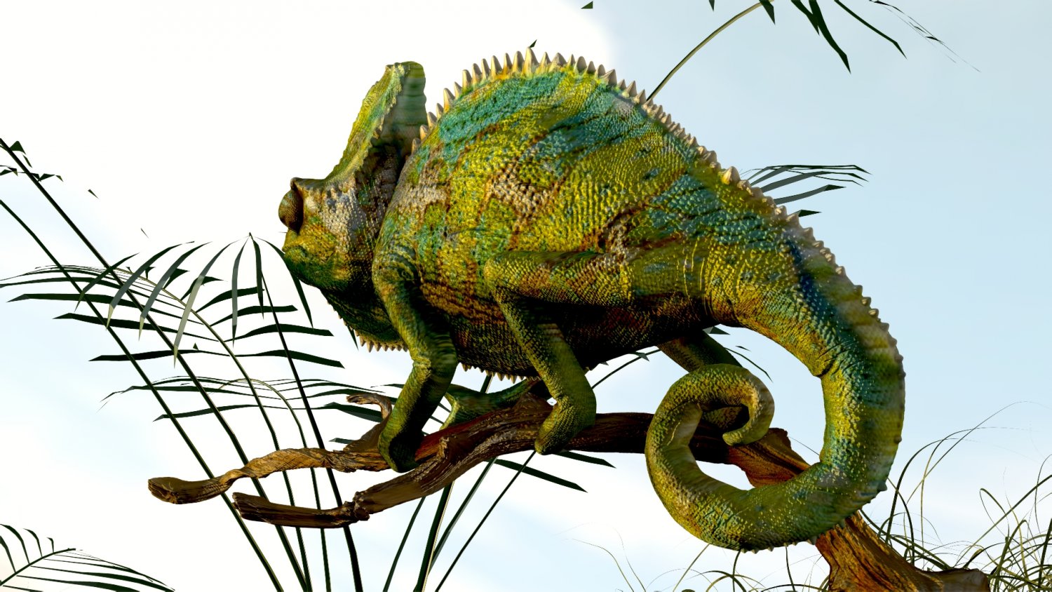 chameleon lizard realistic high poly 3Dモデル in 爬虫類 3DExport