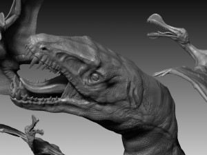 mosasaurs vs ornithoheirus high poly scene 3D Model