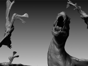 mosasaurs vs ornithoheirus high poly scene 3D Model