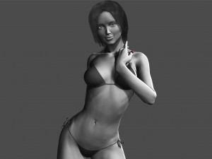 realistic posed woman zbrush hd 3D Model