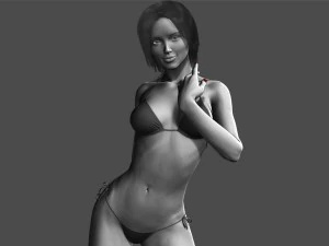 realistic posed woman zbrush hd 3D Model