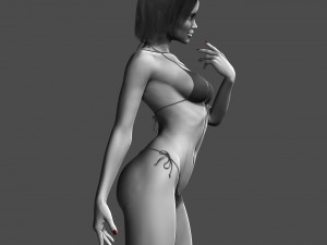 realistic posed woman zbrush hd 3D Model