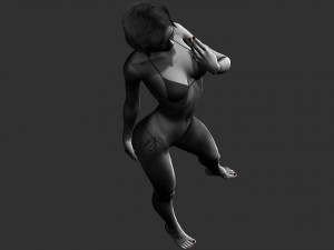 realistic posed woman zbrush hd 3D Model