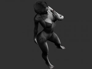 realistic posed woman zbrush hd 3D Model