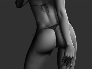 realistic posed woman zbrush hd 3D Model