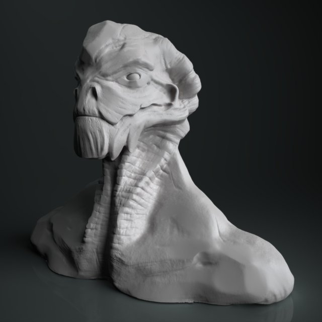 alien bust Modelo 3D .c4d .max .obj .3ds .fbx .stl .blend 