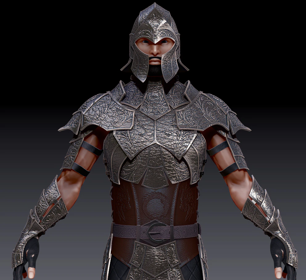 wojownik, wysoki poli Model 3D .c4d .max .obj .3ds .fbx .stl .blend 
