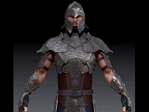 전사 하이 폴리 3D 모델