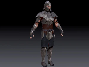 wojownik, wysoki poli Model 3D