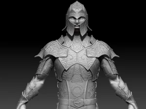 wojownik, wysoki poli Model 3D