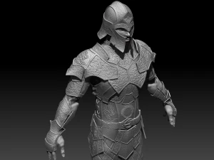 wojownik, wysoki poli Model 3D