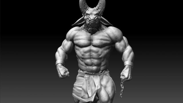 minotaur zbrush hd 3D Модель .c4d .max .obj .3ds .fbx .stl .blend 