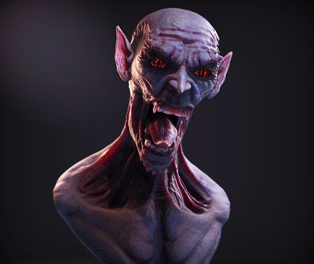 monster bust Modello 3D .c4d .max .obj .3ds .fbx .stl .blend 