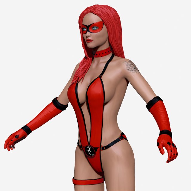 woman superhero 2 3D Model .c4d .max .obj .3ds .fbx .stl .blend 