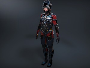 sci-fi female character 3D 模型