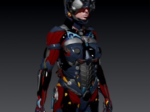 sci-fi female character 3D 模型