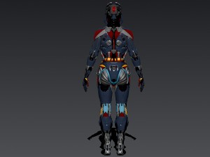 sci-fi female character 3D 模型