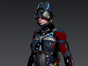sci-fi female character 3D 模型