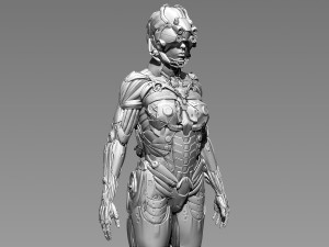 sci-fi female character 3D 模型