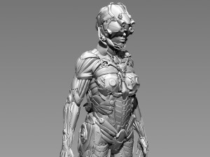 sci-fi female character 3D 模型