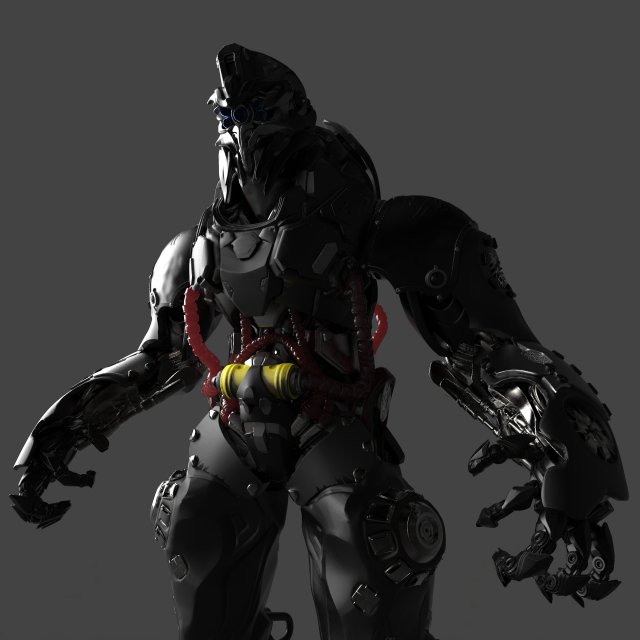 sci-fi robot 3D मॉडल .c4d .max .obj .3ds .fbx .stl .blend 