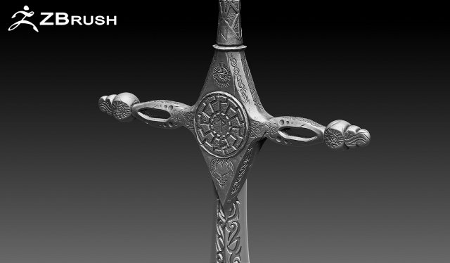 zbrush sword 3D 모델 .c4d .max .obj .3ds .fbx .stl .blend 
