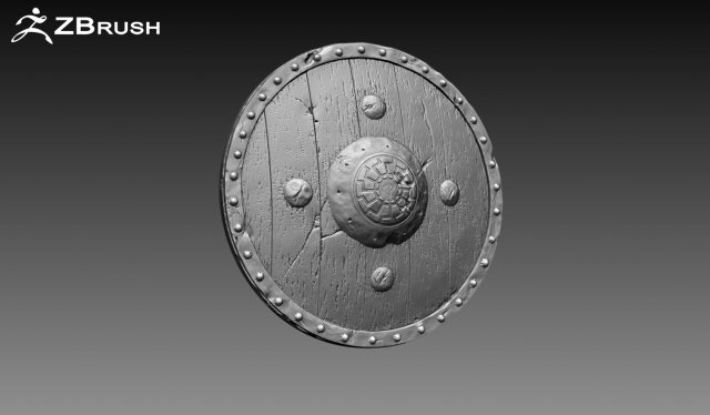 zbrush shield 3D Модель .c4d .max .obj .3ds .fbx .stl .blend 