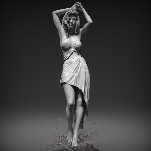 beautiful posed woman 3D Model .c4d .max .obj .3ds .fbx .stl .blend 
