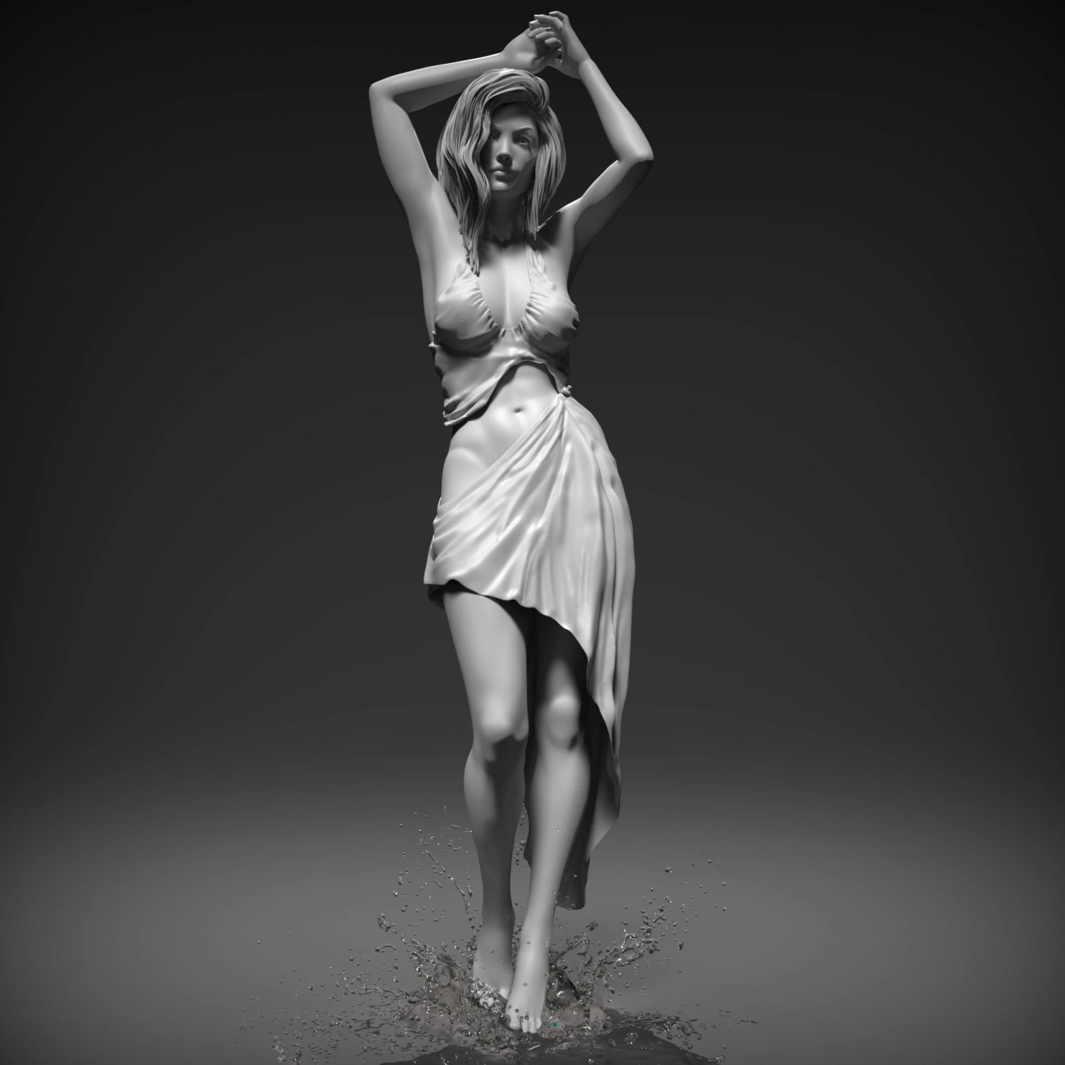 beautiful posed woman 3D Model .c4d .max .obj .3ds .fbx .stl .blend