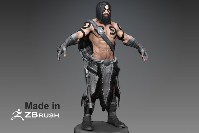 zbrush barbarian 3D Model .c4d .max .obj .3ds .fbx .stl .blend 