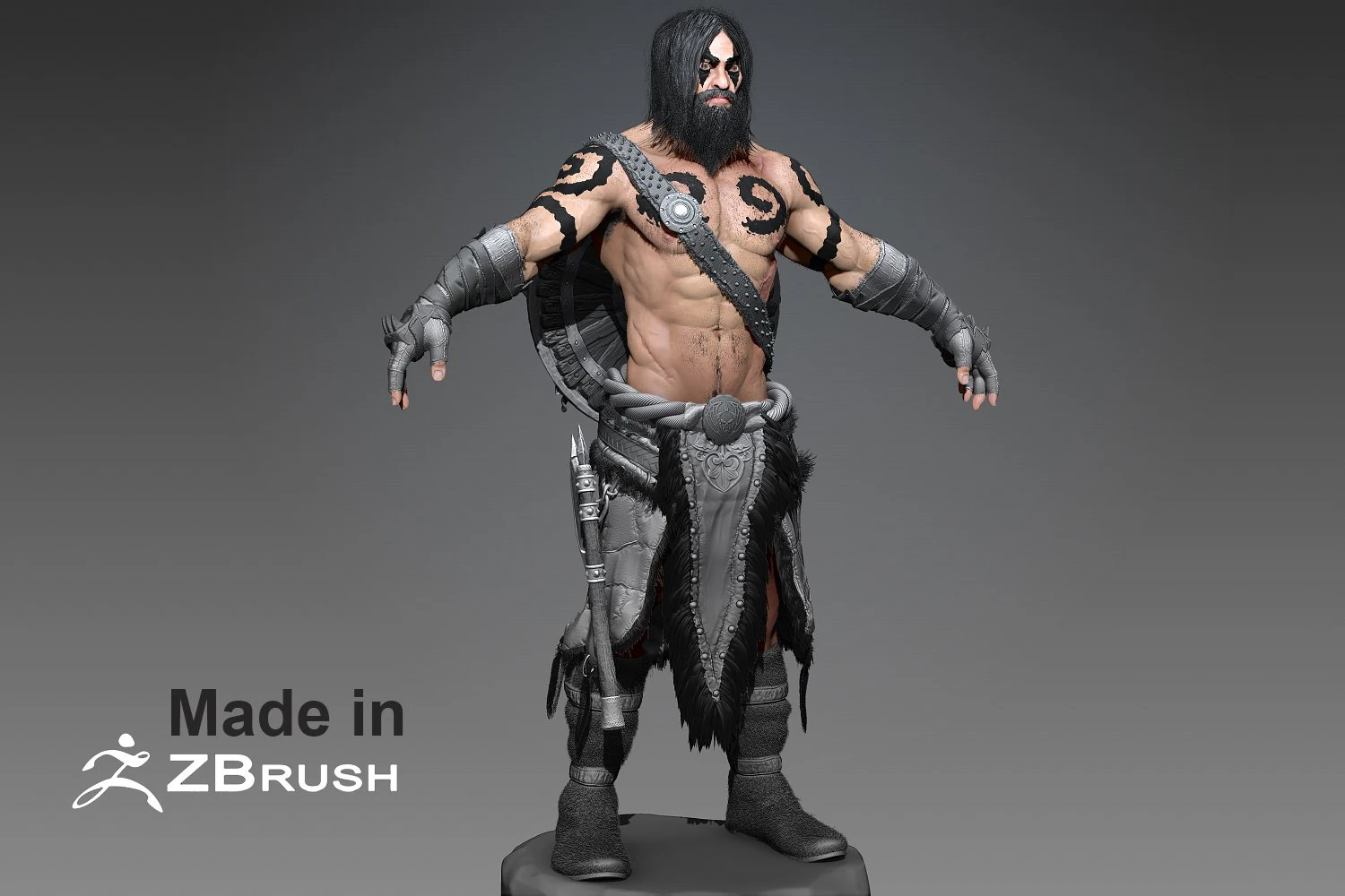 zbrush barbarian 3D Model .c4d .max .obj .3ds .fbx .stl .blend 