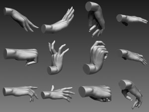 12 female hands imm brush for zbrush 3D 모델