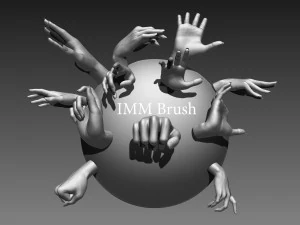 12 female hands imm brush for zbrush 3D Model