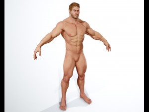 realistic muscular man 3D Model